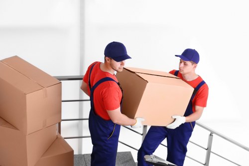 Furniture and boxes prepared for a local Wandsworth move