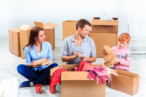 Packed household items ready for house removals service