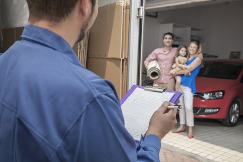 Booking and service scope section for a man and van company