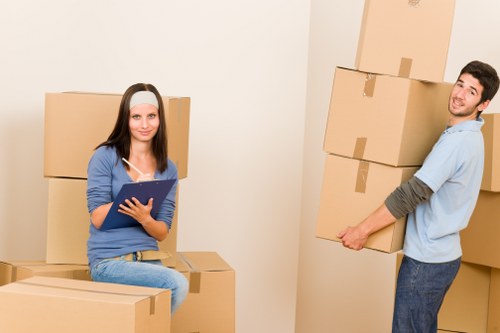 Moving team managing access and property safety